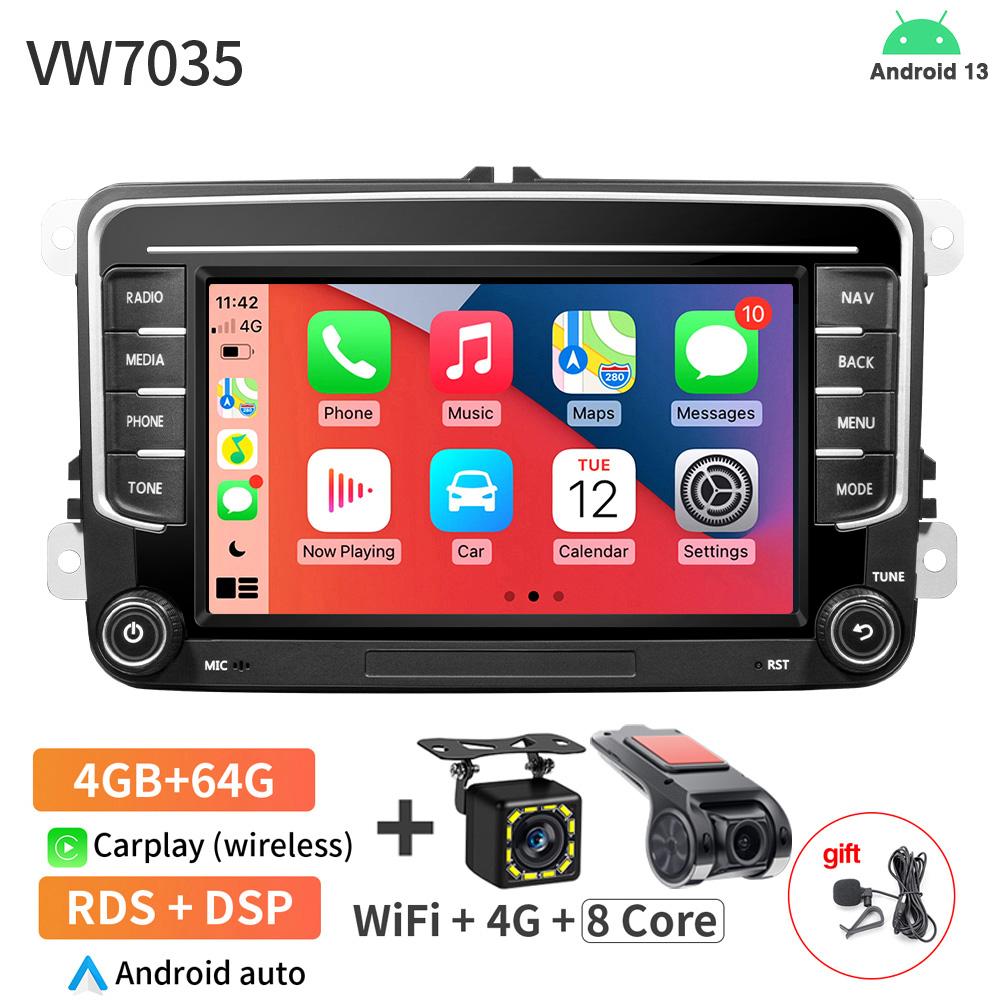 7inch Car Radio CarPlay Android Auto for Volkswagen VW Passat B6 B7 CC Tiguan Touran GOLF POLO CarPlay 7inch 2+32GB / 4+64GB