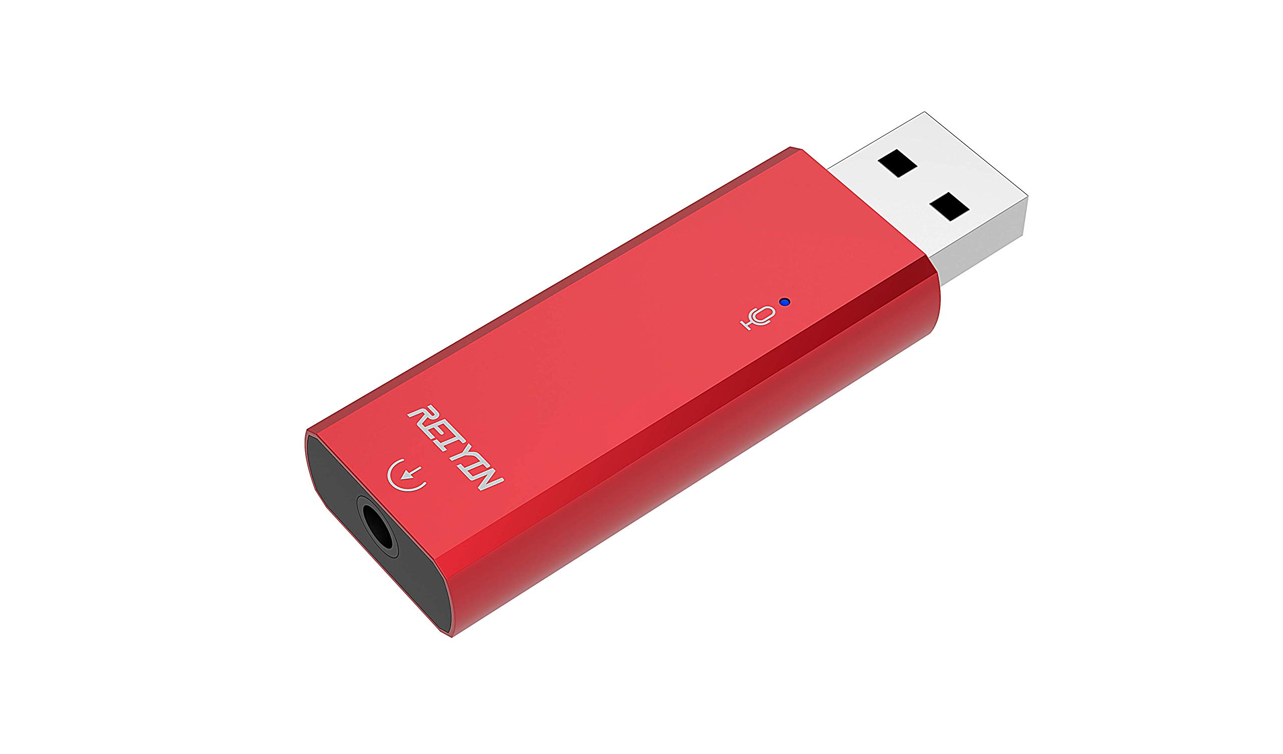 

REIYIN ЦАП Цифро-аналоговий перетворювач USB Звукова карта ЦАП Підсилювач для навушників Сумісний з 192 кГц 24 біт Джерело звуку високої роздільної здатності червоний