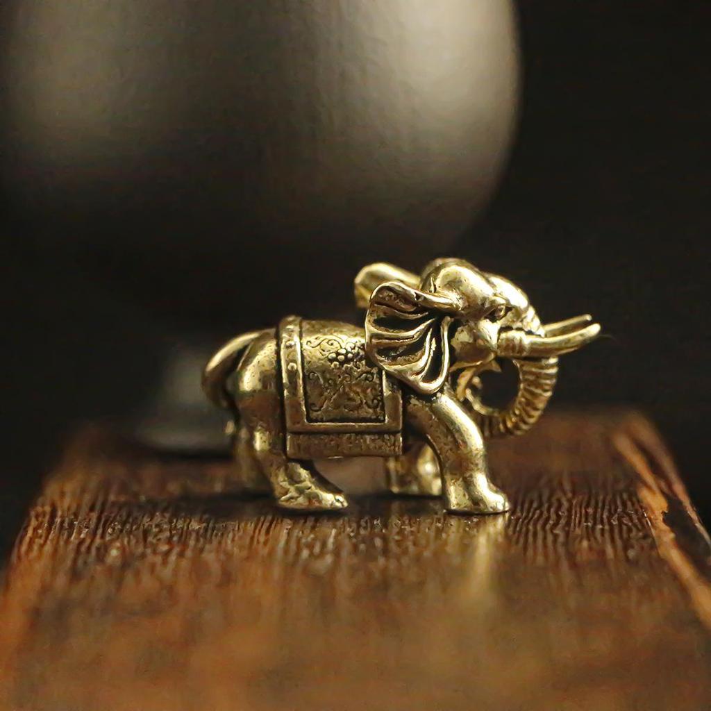 Messing Antik Reichtum Elefantenfigur - Glückverheißende Ruyi Desktop Dekoration