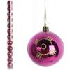 Set of 12 Plastic Baubles 6 CM Pink