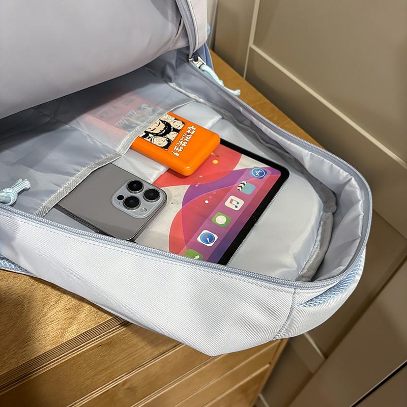 Letter Print Campus Backpack Large Capacity Junior Senior High School Student Schoolbag