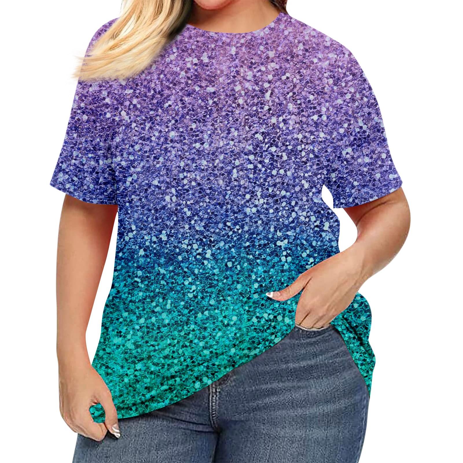 

Женская рубашка с коротким рукавом, круглый вырез, футболка больших размеров, повседневные топы с принтом XXXXXL синий