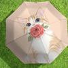 Adorable Cat with Rose Print Umbrella: Automatic Opening/Closing, Outdoor Protection, Lightweight and Durable Travel Accessory 087