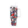 Halloween Series Stainless Steel Vacuum Insulated Tumbler With Handle Straw Portable Cold Hot Drinks