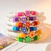 Bohemian Holiday Style Floral Bracelet with Colorful Elastic Macaron Flowers