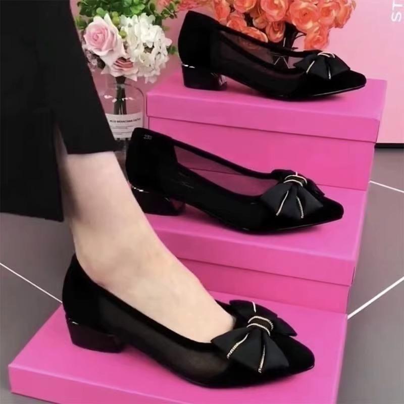 Mesh Breathable Sandals Women's Single Shoes New Summer Soft Sole Pointed High-end Temperament Summer Shoes