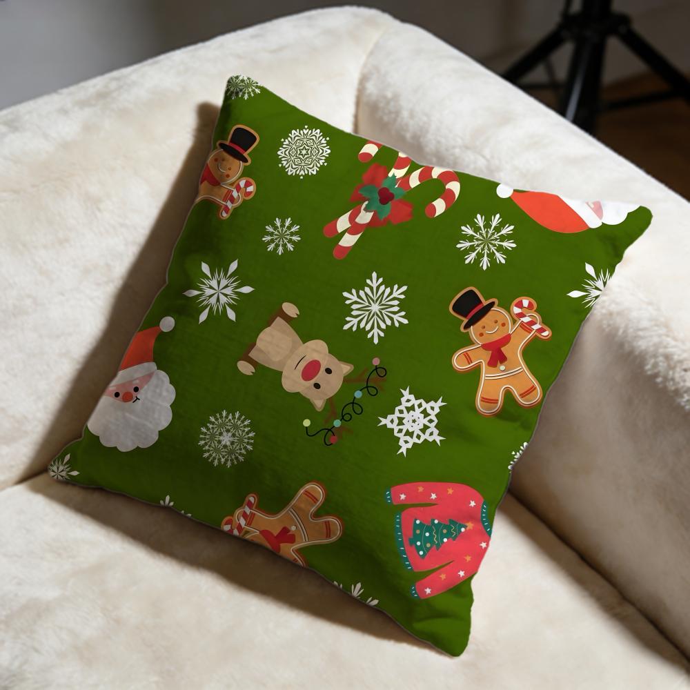 christmas Cushion Cover Soft Decorative Pillow Case Suitable for Bedroom Sofa Car Travel Use