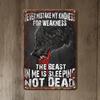 1pc, Vintage Metal Tin Sign, Animal Wolf Funny Art Poster, Bedroom Decoration, Cafe Signs, Bar Decor, Club Signs, Living Room