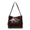 Large capacity new retro fashion versatile casual simple trend texture foreign style commuting shoulder crossbody tote bag