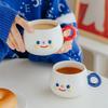 Ceramic Coffee Mug with Chubby Face Design, Microwave Safe,Machine Washable, Novelty Round Cup for Office, Afternoon Tea, Breakfast, Milk