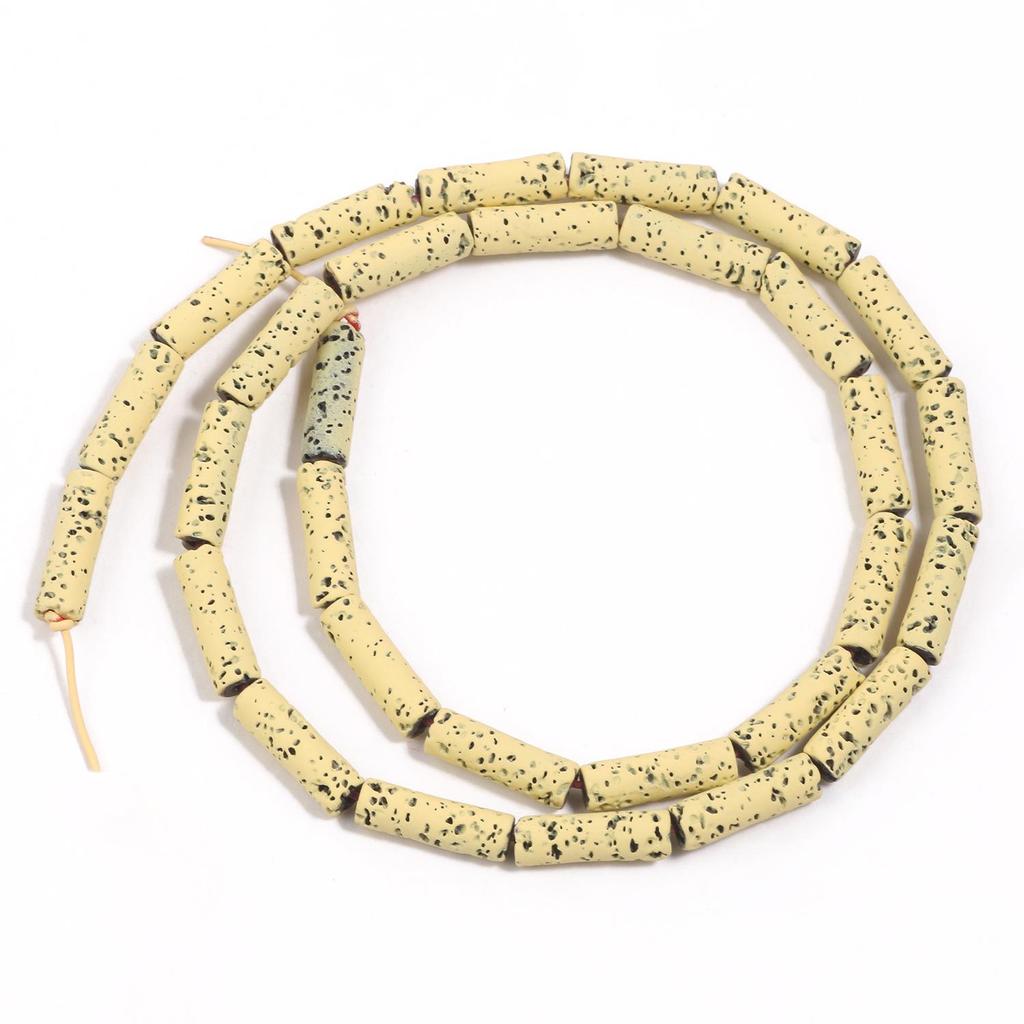 4x13mm Multicolor Rondelle Column Tube Lava Stone Loose Spacer Beads For Making Jewelry Handmade Diy Bracelet Craft