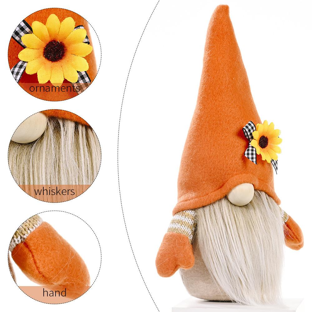 Unique Festival Harvest Sunflower Doll In Orange For Home And Bar Thanksgiving Decor