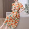Plus Size Women's Summer Dress Elegant Loose Short Sleeve Long Dress Female Vintage Clothes