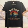 Anime Man Summer Tshirt Hiking Sunset Hiker Phone Nature Adventure Outdoors Exploration Short Sleeve Cotton ONeck Women
