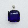 NATURAL Blue Topaz Cushion 106Ct 925 Sterling Silver Pendant Gemstone CERTIFIED MY-391-K