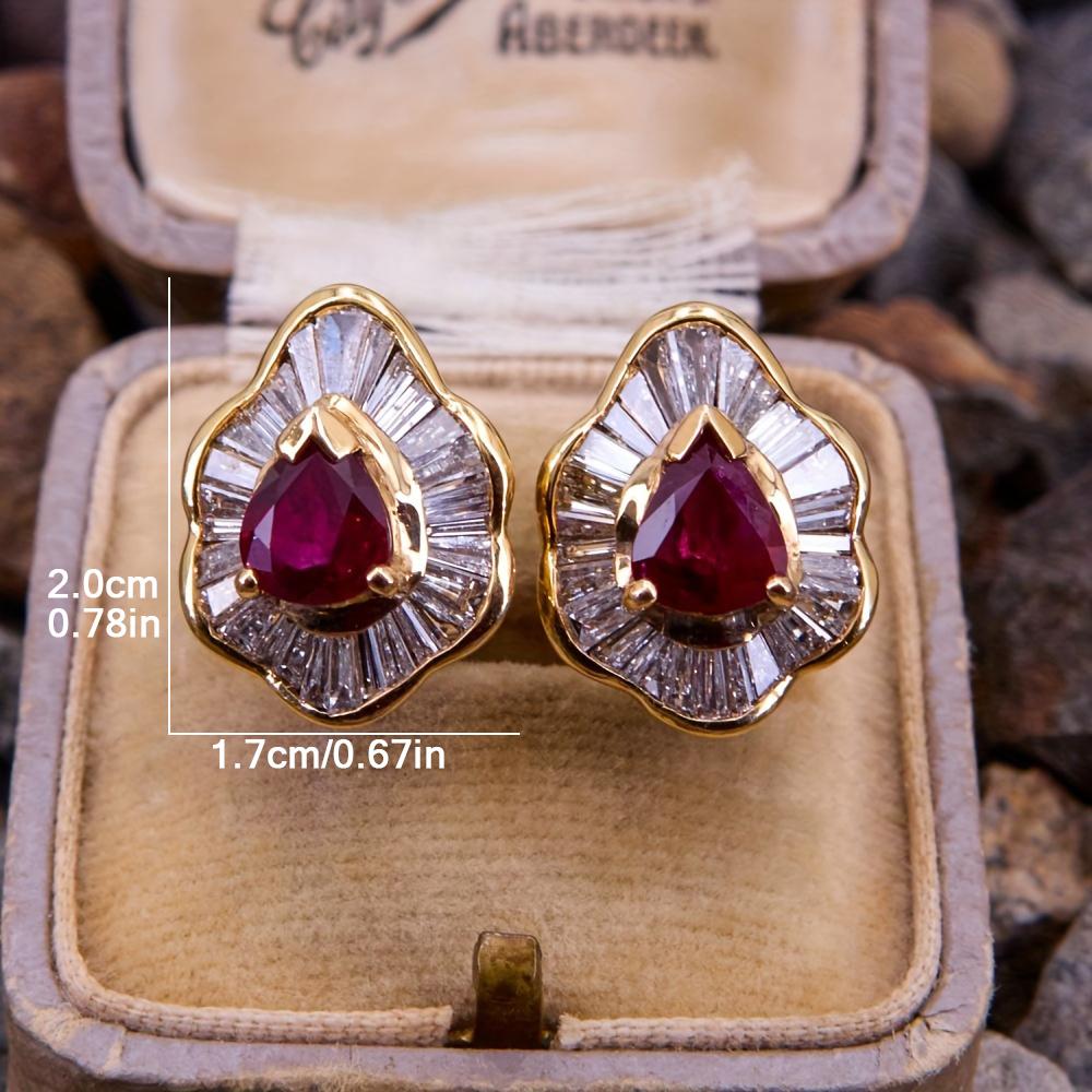 Cercei Retro Strălucitori Unici Luxoși cu Zirconiu Alb Sintetic pentru Femei Accesorii Elegante Personalizate Cadou de Petrecere
