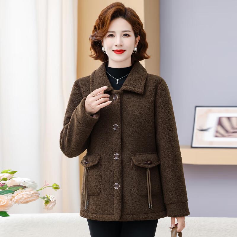 Women's Mid-Aged Plus Velvet Thickened Winter Coat