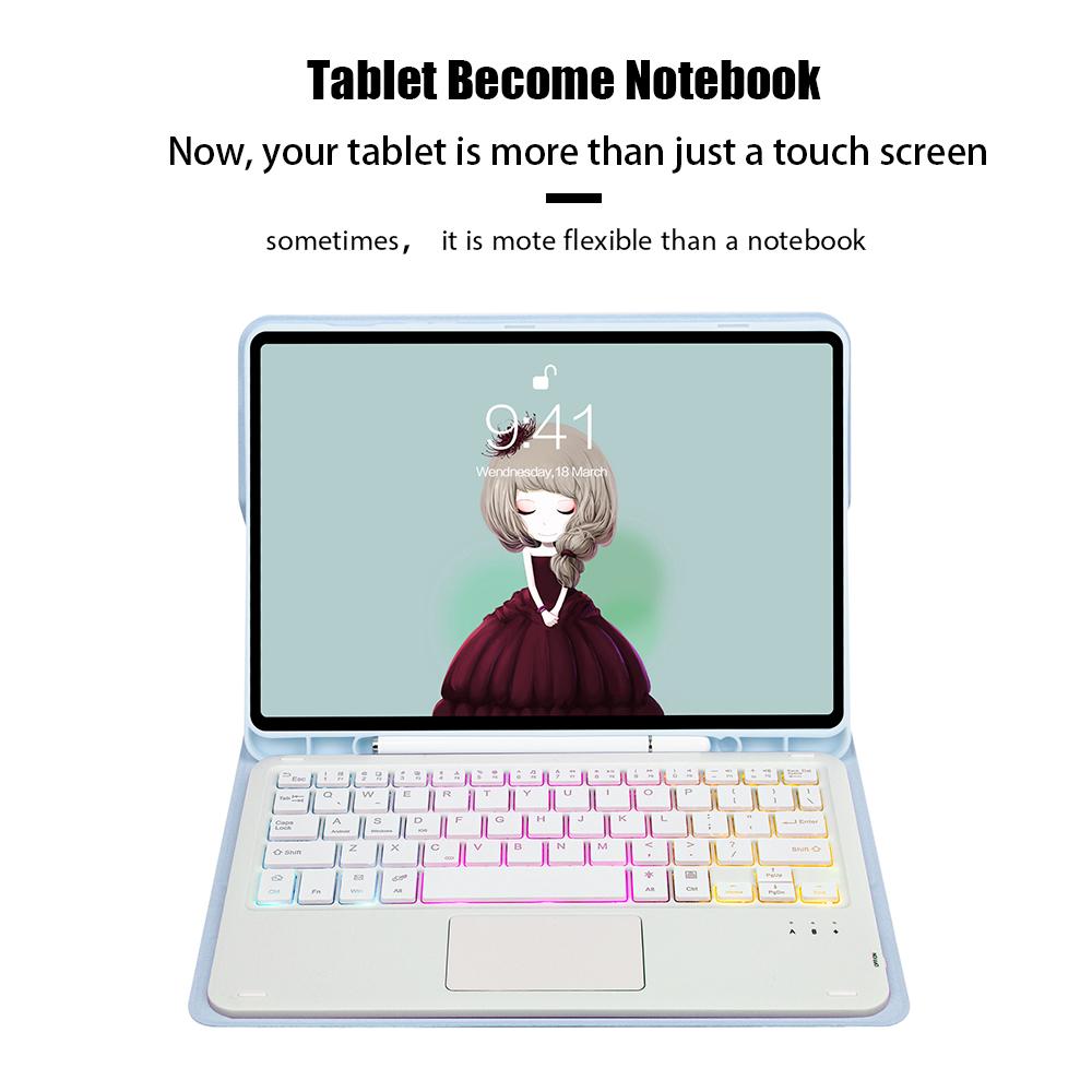 Bluetooth Touchpad Backlit Keyboard Case For Samsung Galaxy Tab S6 Lite 10.4 P610 P615 With Pen Slot Tablet TPU Protective Cover
