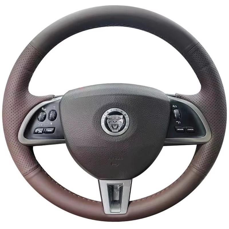 

Для Jaguar XF XFS XFR XF Sportbrake 2012-2015 XK XKR-S XKR 2012-2018 Ручна прошивка нековзна замшева Накладка на кермо автомобіля style 3