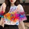 Women's Rainbow Pattern T-shirt Printed T-shirt Graffiti Casual T-shirt