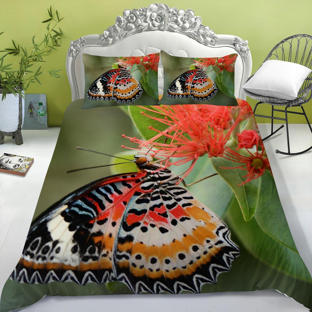 Set de lenjerie de pat pentru acasă, cu imprimare digitală 3D, husă de pilotă, față de pernă, set de lenjerie de pat, dimensiune completă, pentru pat simplu/dublu, pentru decorarea casei