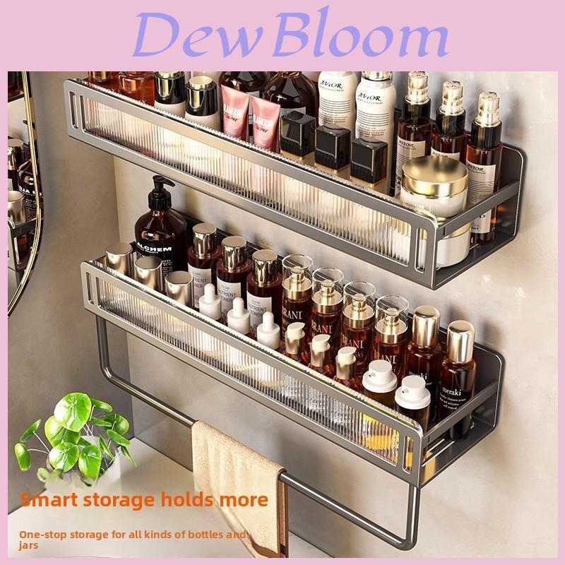 Space Aluminum Wall Mount Bathroom Shelf With Layer Storage For Toilet And Sink Area