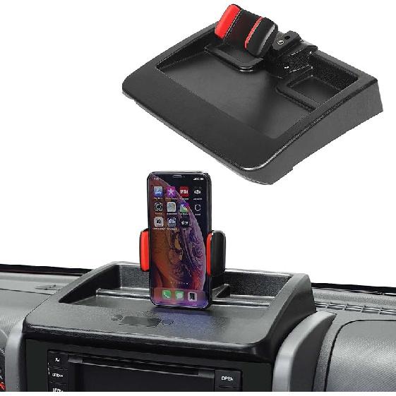 Voodonala For Jeep JK Phone Holder With Storage Cell Phone Dash Multi-Mount For 2007-2011 Jeep Wrangler JK JKU, Black