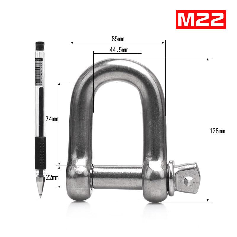 304 Stainless Steel Bow Shackle - Tow Hook, Marine Rope Ring, Chain Lifting Rigging Connector