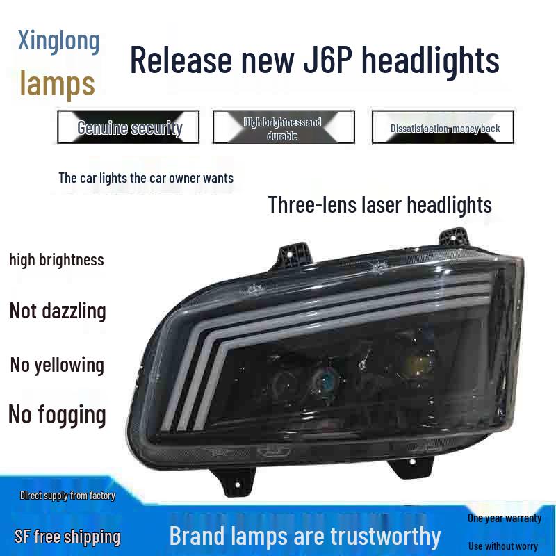 Super Bright Three-Lens LED Headlight for Jiefang Truck J6P Navigator 500HP Laser Three-Lens Right