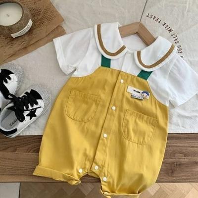 Mini Nameplate Full Snap Short -sleeved Space Suit Size 73, Korea Best Childrens Clothes