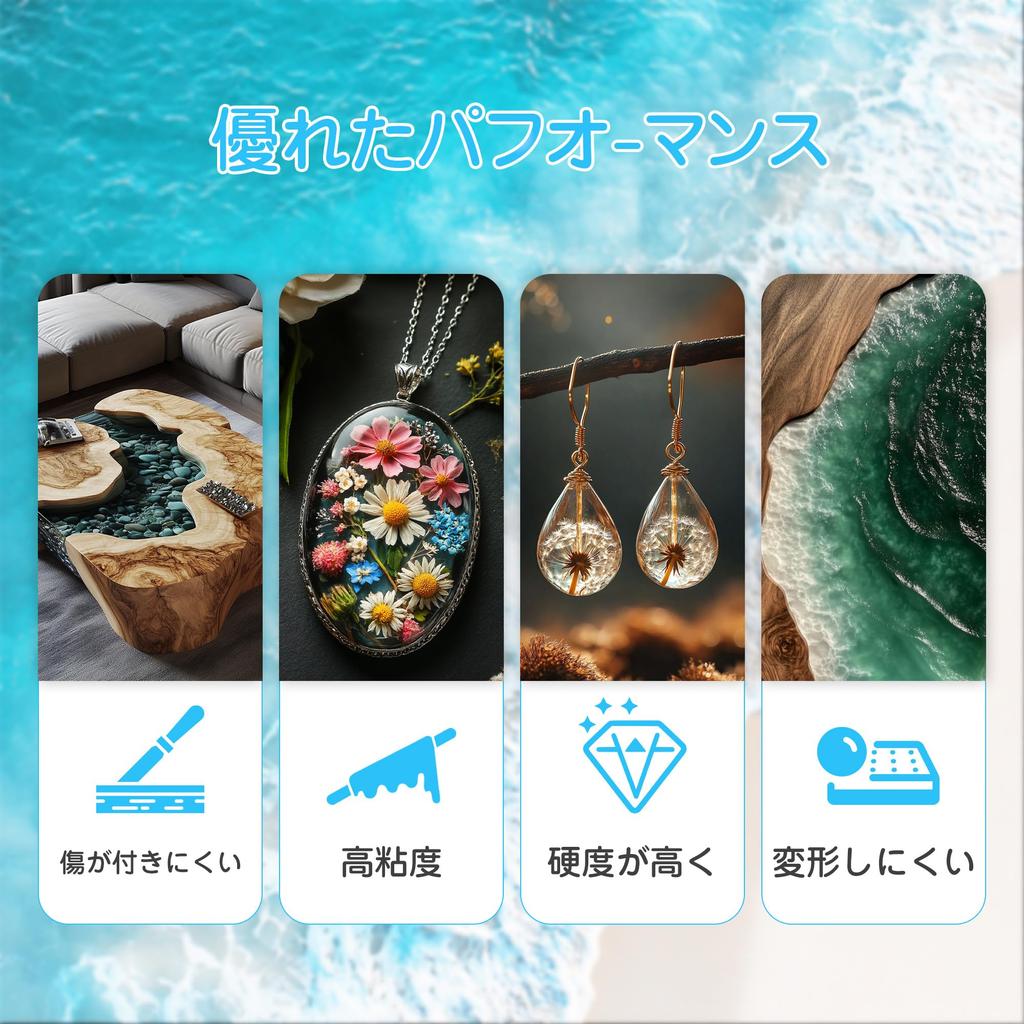 ProKKUV Epoxy Resin, Two-Part, Large Capacity, Slow-Cure, Highly Transparent, Resistant to Yellowing, Natural Cure, Two-Part Wood Resin, Coating Resin