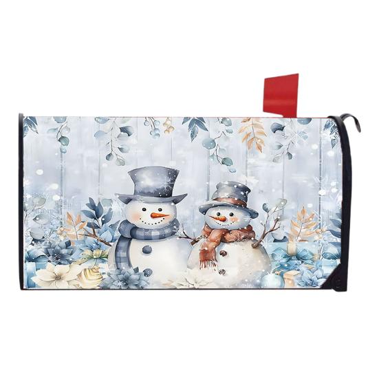 Winter Magnetic Mailbox Cover Standard Size 18 X 21in Merry Christmas Mailbox Wraps Cover Holiday Post Letter Box Cover for Outdoor Garden Yard Decor