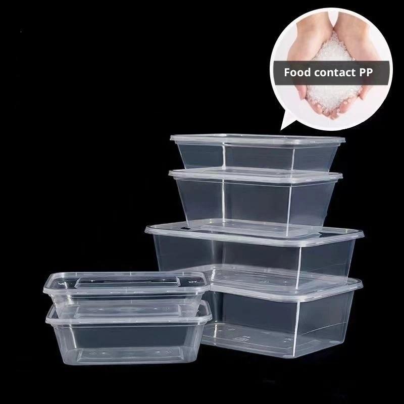 Clear Disposable Food Carry Out Boxes 10Pcs BPA Free Containers for Salad Fruit Cake Lunch Meal Delivery