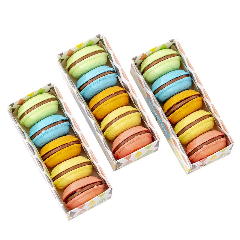 Kawai Creative Stationery Macaron Color Sandwich Biscuit Eraser Cute Elementary School Childrens Lovely Office School Supplies