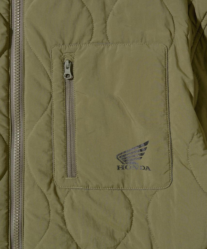 Phyps Motorcycle Quilting Collarless Jacket Khaki