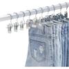 10pcs Stainless Steel Pant Hangers with Hooks - Heavy-Duty Laundry Clips, Space-Saving Multifunctional Storage for Jeans