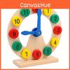 Learning Kid Wooden Clock Non Electric Educational Toy Number Recognition Skills