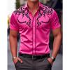 Men's Western Style Shirt Vintage Clothes Denim Cowboy 3d Print Country Shirt Men Women Fashion Short Sleeve Casual