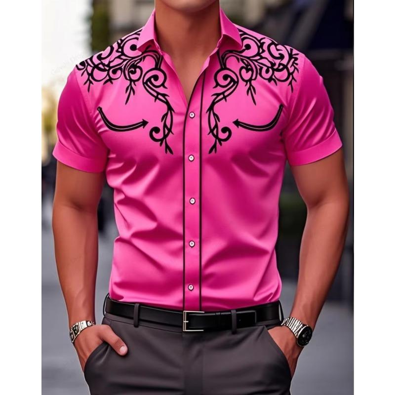 Men's Western Style Shirt Vintage Clothes Denim Cowboy 3d Print Country Shirt Men Women Fashion Short Sleeve Casual