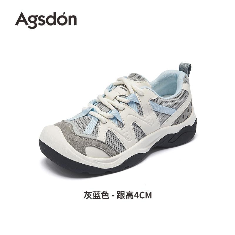 Augusteng outdoor hiking shoes women's 2025 new summer mesh platform outdoor hiking casual sports shoes