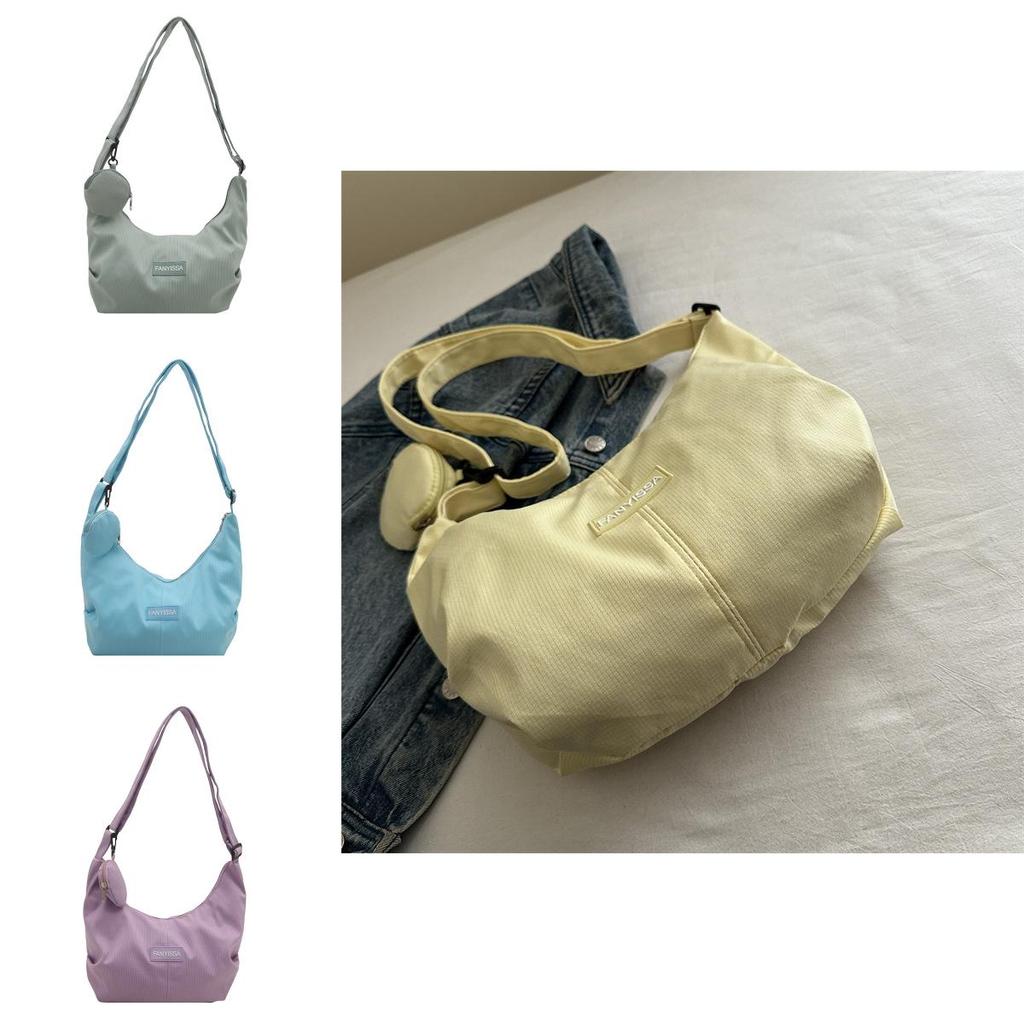 Solid Color Letter Decor Large Capacity Women Crossbody Bag With Coin Purse For Daily Use
