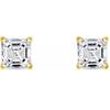6 Ct Asscher Cut Diamond Stud Earrings Solid14K Yellow Gold Martini Screw Back Earrings For Office Wear