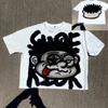 ZYLLO Vintage Big Face Graphic Print Cotton T-Shirt Men Y2K Short Sleeves Vintage Oversize Tshirt Streetwear