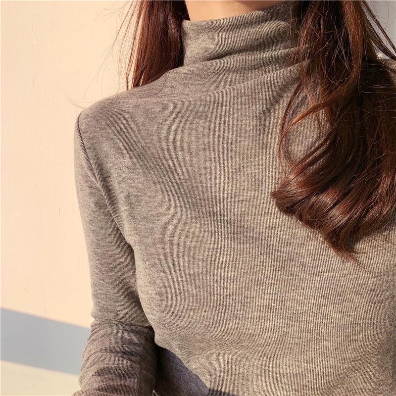 2024 Women's Western-Style Brushed Half-High Collar Long-Sleeve Top - Autumn Winter Trend