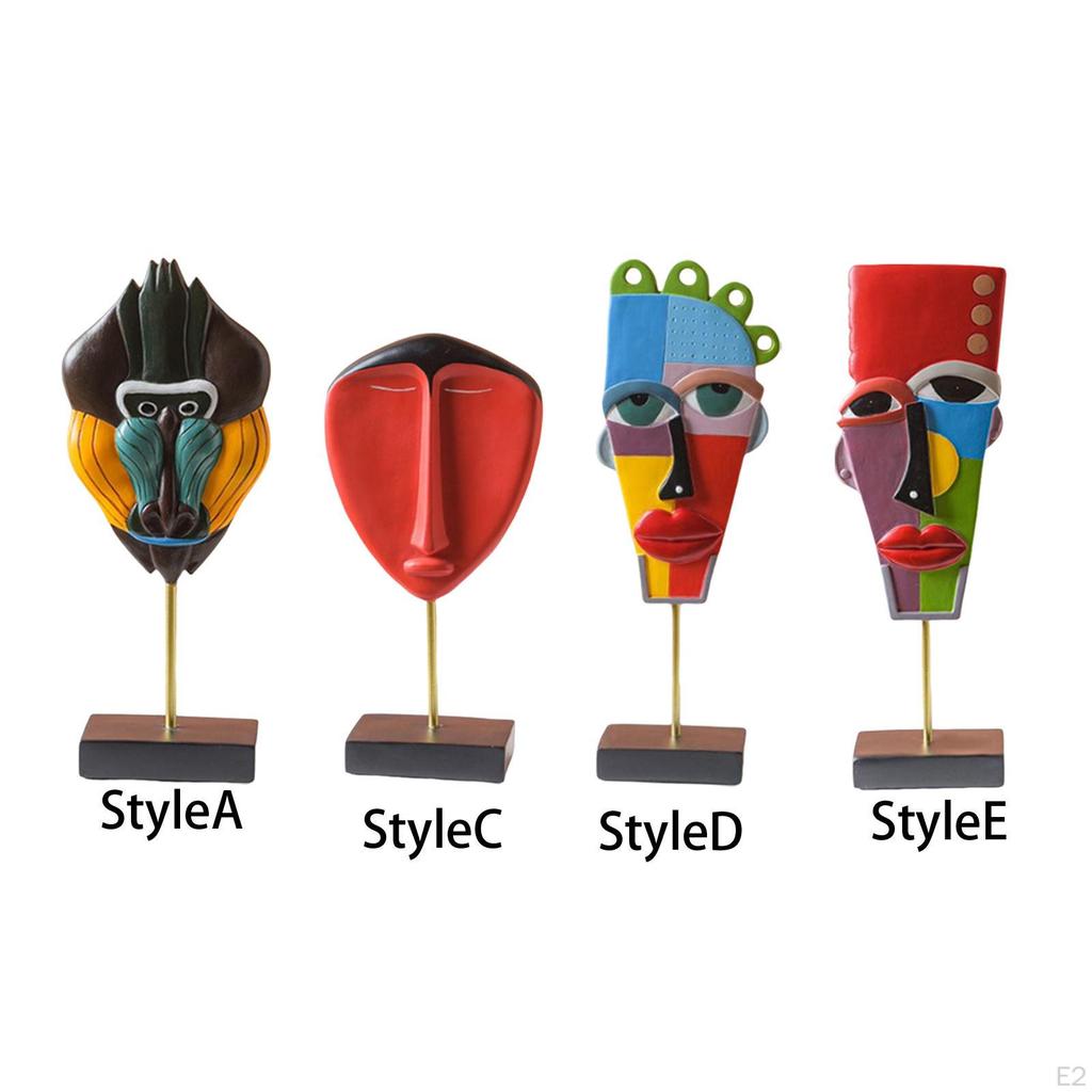 Abstract Face Statue Tabletop Collectible Decorative Arts Furnishing Crafts Ornament Sculpture for