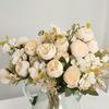 Flowers Real Like Faux Silk Flower Arrangements Mixed Fake Rose Hydrangea Bouquet