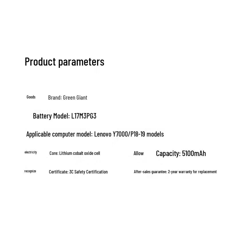 llano Laptop Battery for Lenovo Legion Y7000/Y7000P (2018/2019)