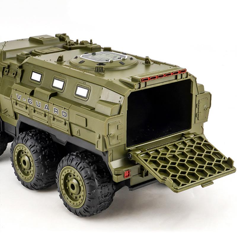 New 1:16 6Wd Armored Rc Car Simulation Military Transport Truck 360° Stunt High-Speed Climbing 2.4G Remote Control Model Boy Toy