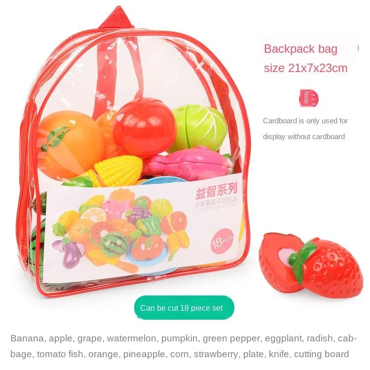 Kitchen Fun Cutting Fruit Basket And Vegetables Pizza Food Play House Set Puzzle Education Toys For Kids Boys Girls Xmas Gifts