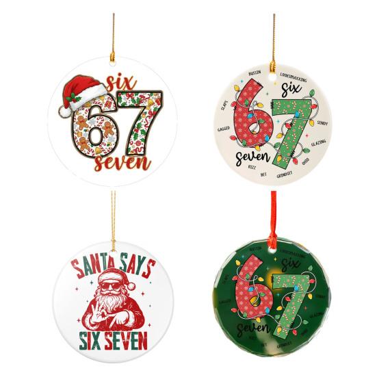 Der Weihnachtsmann sagt Sechs Sieben Ornament Acryl Weihnachtsbaumdeko mit einzigartigem Spruch Festliche Feiertags-Hängedekoration